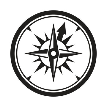 Directional compass rose symbol with offset arrow direction navigation