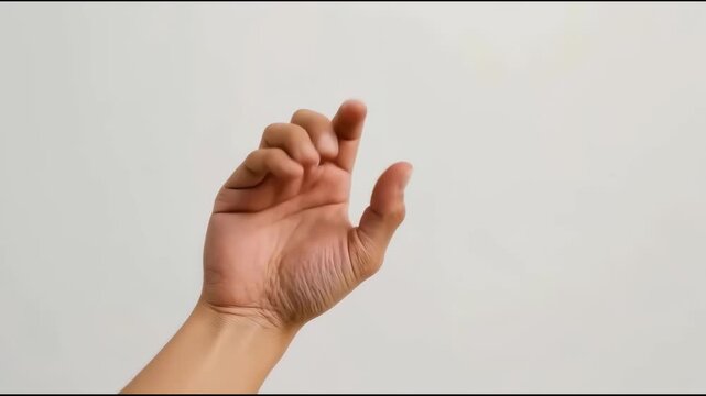 Closed fist held up with knuckle detail and open palm hand reaching upward gesture