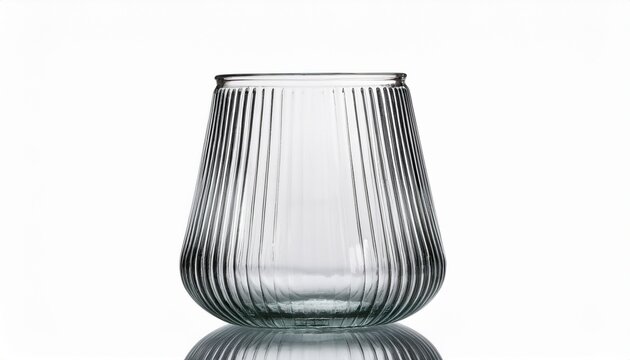 Empty Glass Vase Isolated On White