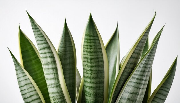 Sansevieria Trifasciata Plants Isolated On White Background