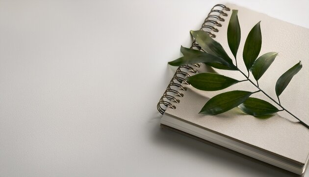 Fotografia De Estilo Mockup Con Detalle De Libreta De Anillas Con Hojas En Blanco Y Fondo Neutro