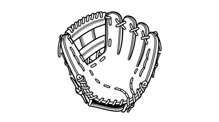Baseball glove illustration for sports and games.