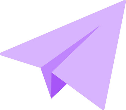 Paper Airplane Icon Isolated on Transparent Background Minimal Flat Vector Illustration