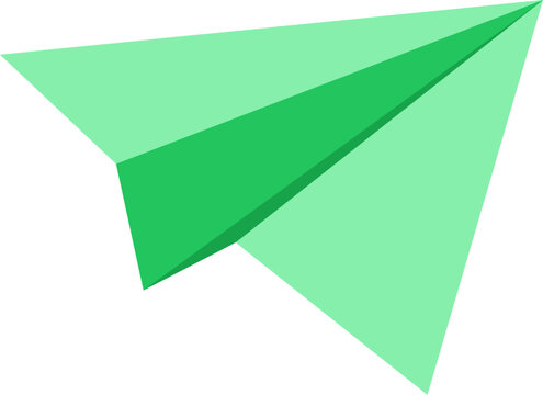 Paper Airplane Icon Isolated on Transparent Background Minimal Flat Vector Illustration