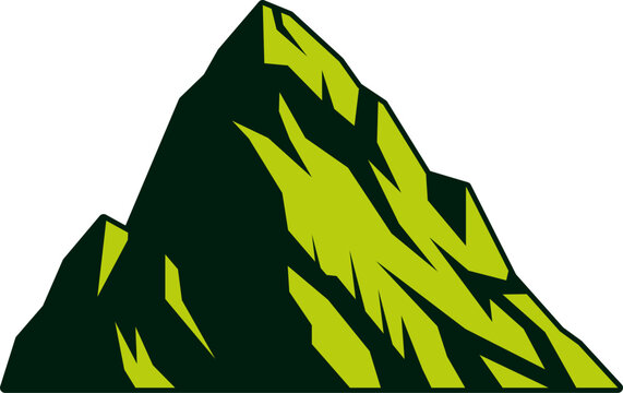 Mountain Peak Icon Isolated on Transparent Background Flat Vector Illustration