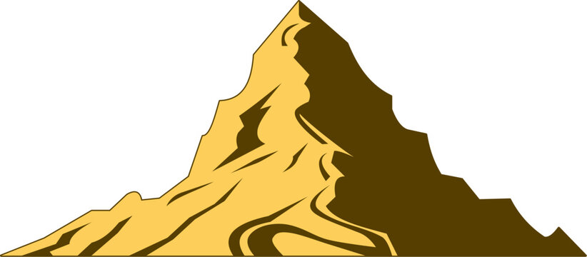 Mountain Peak Icon Isolated on Transparent Background Flat Vector Illustration