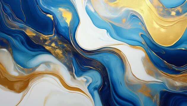Background Of Colors With Blue White And Golden Marble Texture Generative Ai