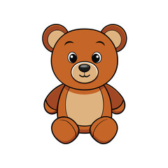 Fototapeta premium Cute teddy bear toy vector illustration isolated on white background.