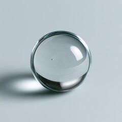 Fototapeta premium Glass sphere with backlit rim glow on dove-grey backdrop