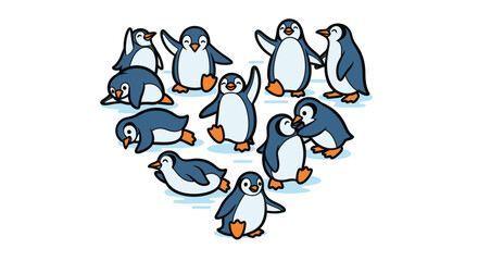 Group of penguins standing together happily. © Surya