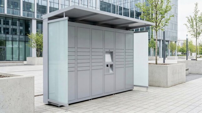 Modern Self Service Parcel Locker Station