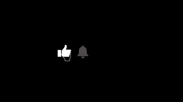 Like Subscribe Bell Thanks Animation, Cursor Click Call to Action, YouTube End Screen, Loop Motion Graphics