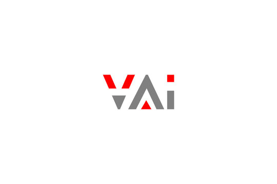Modern VAI Lettermark Logo on White Background, Inverted IVA Concept Clean Corporate Vector Emblem