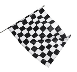 Obraz premium One checkered finish flag isolated on white