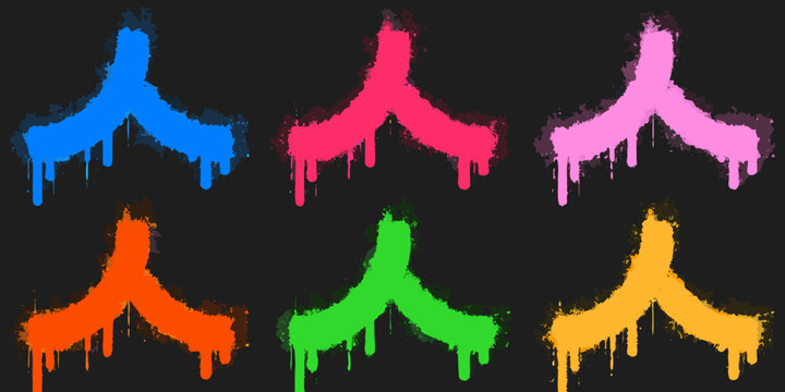 Colorful Dripping Paint Strokes Against Black Background
