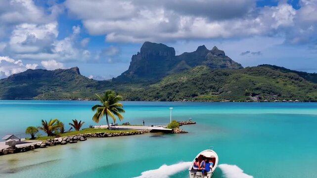 Bora Bora Island, French Polynesia. Aerial view.