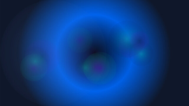 Abstract blue gradient background with soft glowing orbs, futuristic dark cobalt mesh blur vector, ethereal light spheres for technology wallpaper