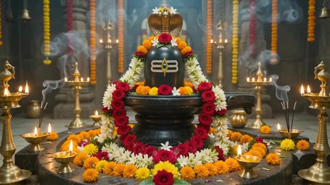 Shiv Shankar Bholenath Shivling Darshan &ndash; Water Drop, Milk Abhishek for Mahashivratri, Sawan, Navratri Festivals