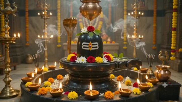 Shiv Shankar Bholenath Shivling Water Drop Milk Abhishek Darshan for Mahashivratri, Sawan, Navratri &ndash; Divine Blessings of Lord Shiva