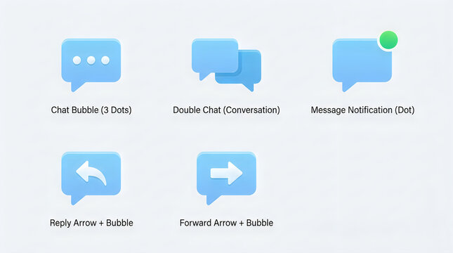 Chat message icons with dots and arrows for replies and forwards
