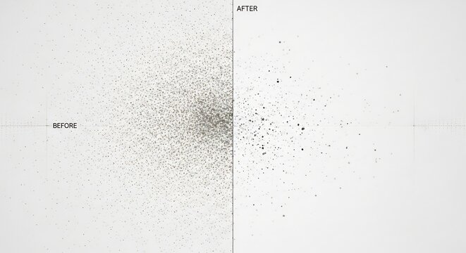 Abstract Data Visualization Before and After Comparison.