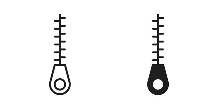 Zip icon thin line pictograms group