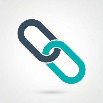 Clean flat duotone vector icon of classic chain hyperlink symbol