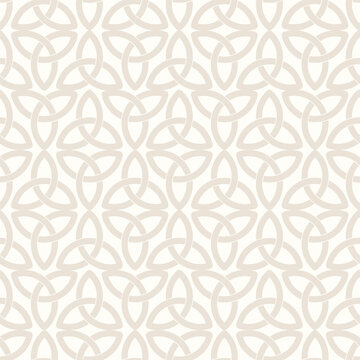 Elegant Beige Interlocking Triquetra Seamless Pattern Repeat Background