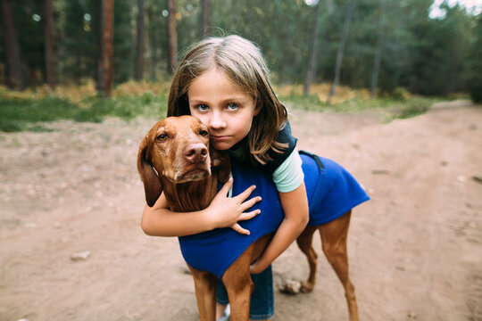 girl with dog