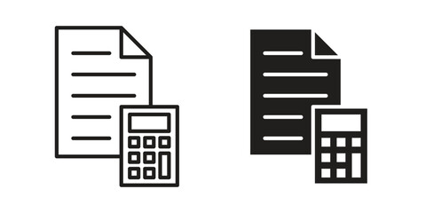 Accounting icon thin line pictograms group © Fati