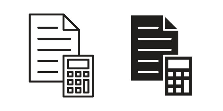 Accounting icon thin line pictograms group