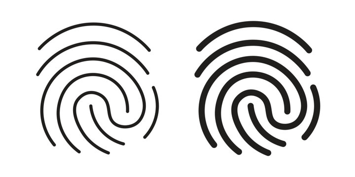 Fingerprint icon thin line pictograms group
