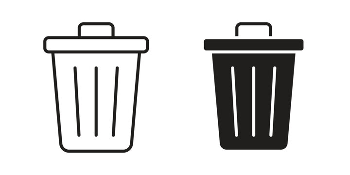 Delete icon thin line pictograms group