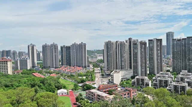 High-rise residential development in the East District of Zhongshan City, Guangdong Province, China