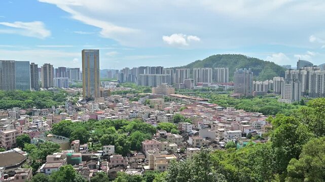 Urban landscape of the Eastern District, Zhongshan City, Guangdong Province, China.