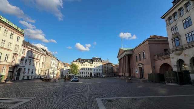 Historic buildings at Nytorv square in Copenhagen city, Denmark