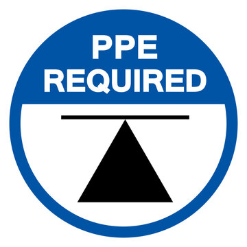 PPE Required Center Of Gravity Symbol Sign,Vector Illustration, Isolated On White Background Label.EPS10