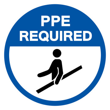 PPE Required Use Handrail Symbol Sign,Vector Illustration, Isolated On White Background Label.EPS10