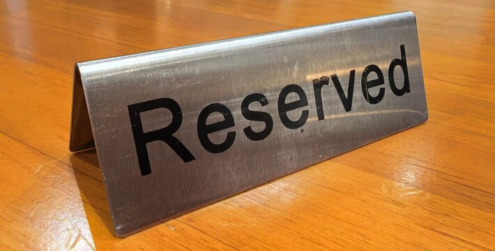 reserved tag on the restaurant table