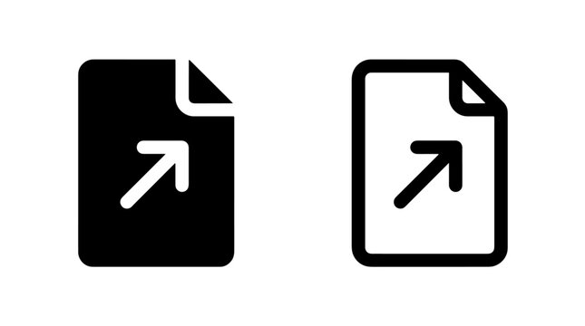 Document file with upload arrow icon set document transfer interface