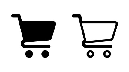 Simple shopping cart icon set with shopping ecommerce business commerce © MdDelowar