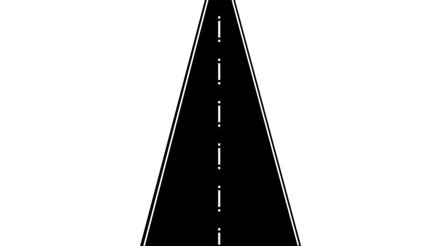 Moving on the road. Running lane markings. Looped animation with optional luma matte. Alpha Luma Matte included. 4k video
