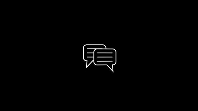 Speech Bubble on white background animated icon
