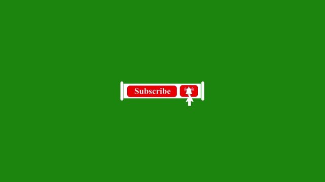 Green screen, icon and like for social media subscription with cursor, thumbs up and notification for followers. Blog, channel and icons for streaming service with click, subscribe button and mockup