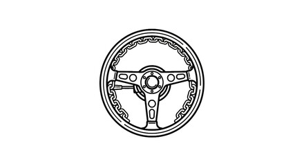 Custom car steering wheel with chain design © jaka