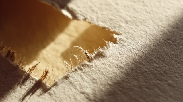 Torn envelope jagged edge close up