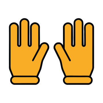 Yellow cartoon hands with five fingers.
