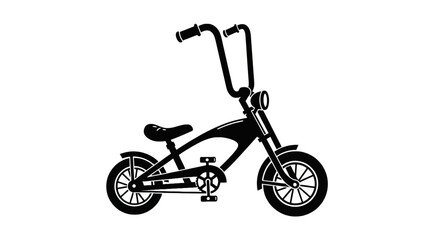 Lowrider chopper bicycle silhouette with high handlebars © Alfianto