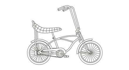 Custom chopper bicycle outline with high handlebars © Alfianto