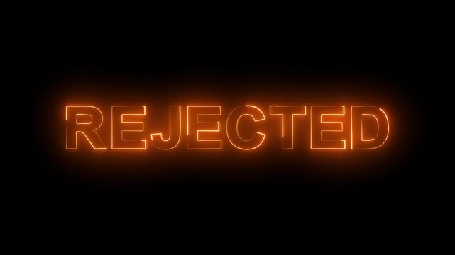 Reject text icon animation glowing sign template .